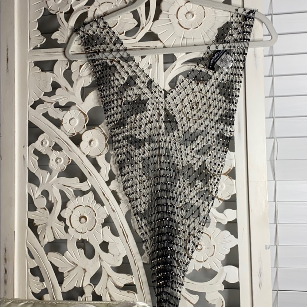 Fishnet rhinestone top